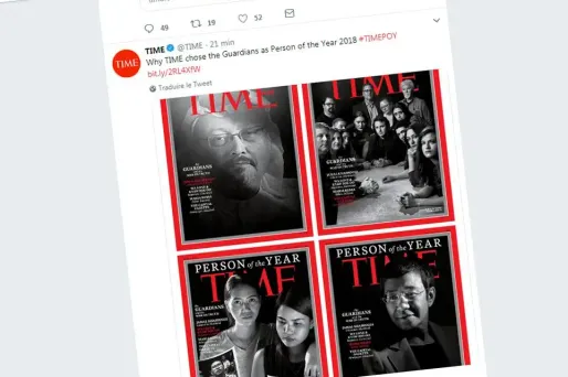 Time 2018 personnalité de l'année crédit : Capture d'écran Twitter Time - 1280