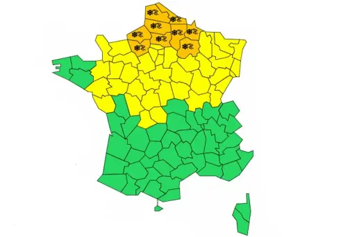 Vigilance orange pour neige et verglas dans 9 départements du nord
