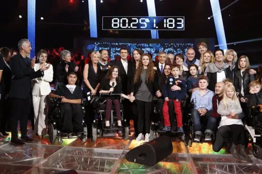 Le compteur de l'émission télévisée au soir du 3 décembre 2016 affichait 80.319.113 euros de promesses de dons.