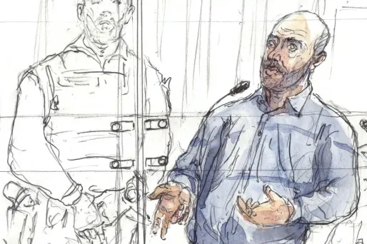 Redoine Faïd est jugé à Douai pour son évasion de la prison de Sequedin, en 2013. BENOIT PEYRUCQ / AFP