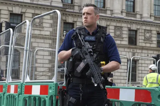 Selon des témoins, l'homme a été plaqué au sol, tandis que trois couteaux ont été retrouvés à proximité.