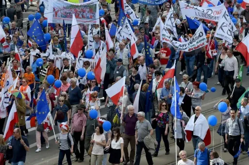 "Nous voulons une Pologne démocratique, pro-européenne, fière", a déclaré le chef du principal parti d'opposition.