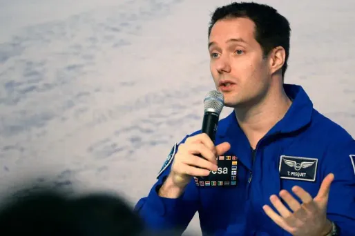 Thomas Pesquet a donné une conférence de presse à Cologne, en Allemagne.