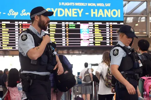 Australie, aéroport Sydney, police crédit : WILLIAM WEST / AFP - 1280