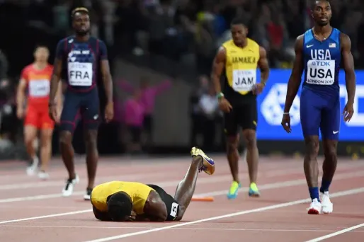 Usain Bolt se blesse, 930x640