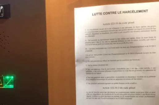 Les affiches ont été placardées dans les couloirs et les ascenseurs de l'Assemblée.
