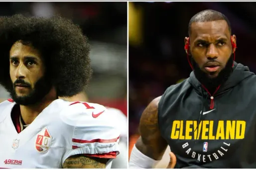 Colin Kaepernick, Lebron James crédit : AFP / montage Europe 1