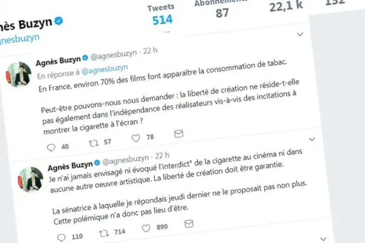 La cigarette ne sera pas interdite au cinéma