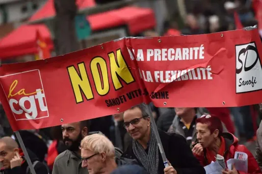 manifestation, CGT, contre la politique de Macron, novembre 2017 crédit : CHRISTOPHE ARCHAMBAULT / AFP - 1280