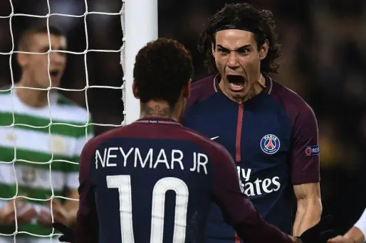 Neymar et Cavani face au Celtic (1280x640) Franck FIFE/AFP
