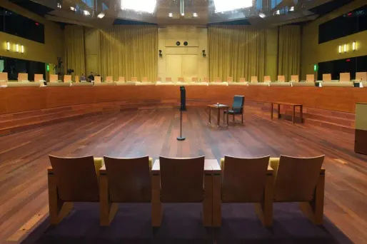Une salle de la Cour de justice de l'Union européenne.