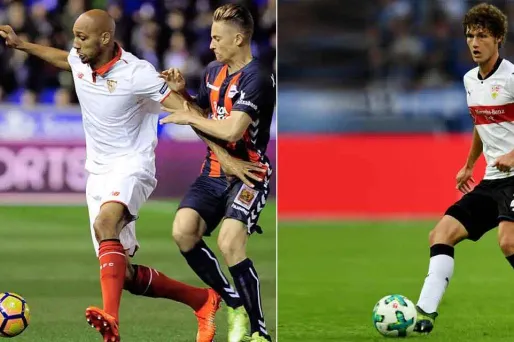 Steven Nzonzi (à gauche) et Benjamin Pavard (à droite) vont passer du maillot blanc au bleu.