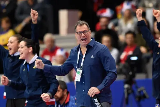 La joie du sélectionneur français.