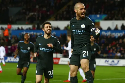 La joie de David Silva, buteur mercredi soir avec City.