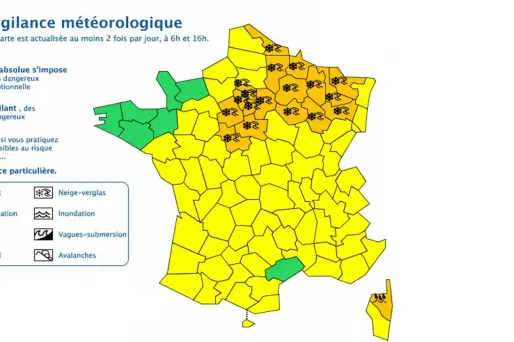 Au total, 21 département du centre et de l'est de la France sont concernés par la vigilance orange.