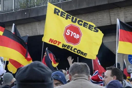 Manifestation d'extrême-droite, samedi, à Cologne.