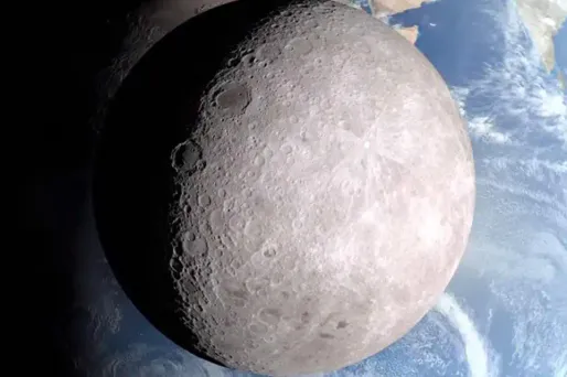 La face cachée de la Lune photographiée par une sonde spatiale.