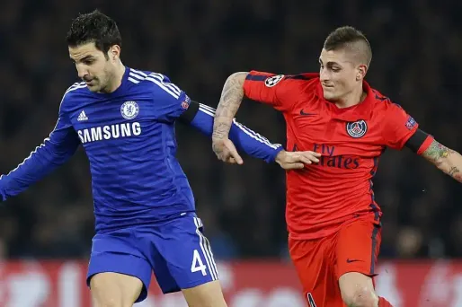 Cesc Fabregas et Marco Verratti étaient au coeur du duel entre le PSG et Chelsea il y a un an