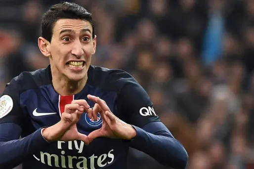 Di Maria PSG célébration amour saint valentin ANNE-CHRISTINE POUJOULAT / AFP 1280
