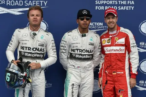 Rosberg Hamilton Vettel F1 ANDREJ ISAKOVIC / AFP 1280