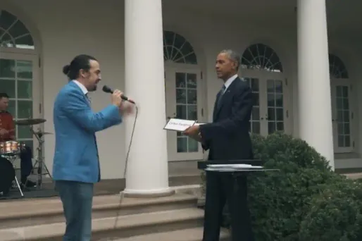 Obama avait invité toute la troupe de "Hamilton", un spectacle qui cartonne à New York.