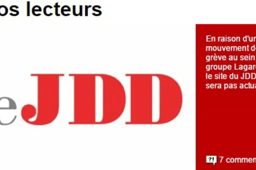 Sur son site, le JDD a prévenu ses lecteurs de la grève en cours.