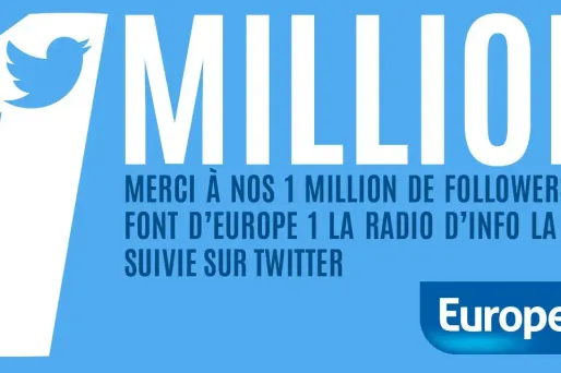 Europe 1 atteint 1 million d'abonnés sur Twitter