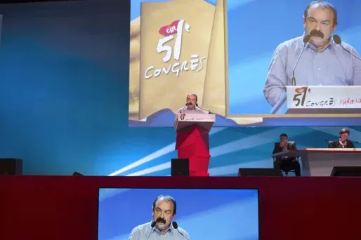 Le syndicat de Philippe Martinez, ici à la tribune, a décidé de boycotter la conférence environnementale.