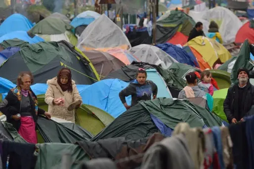 Dans le camp d'Idomeni où plus de 11.000 migrants se sont installés.