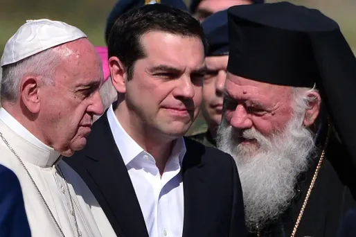 Pape François Alexis Tsipras Patriarche Grèce Lesbos