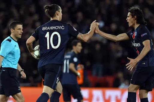 Ibrahimovic et Cavani avec le PSG (1280x640) Franck FIFE/AFP