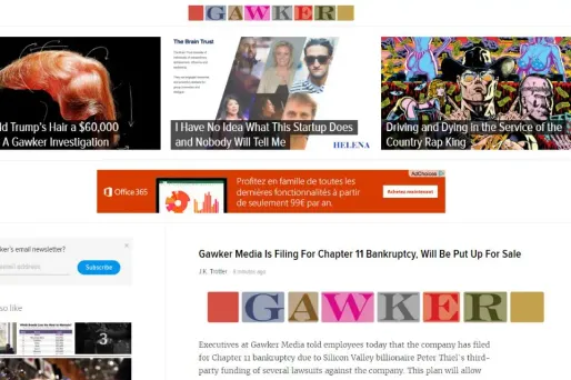 Etats-Unis : le site d'information Gawker dépose le bilan et trouve un acquéreur