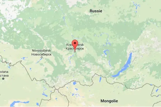 Krasnoïarsk en Sibérie où habite  Nina Zgourskaïa