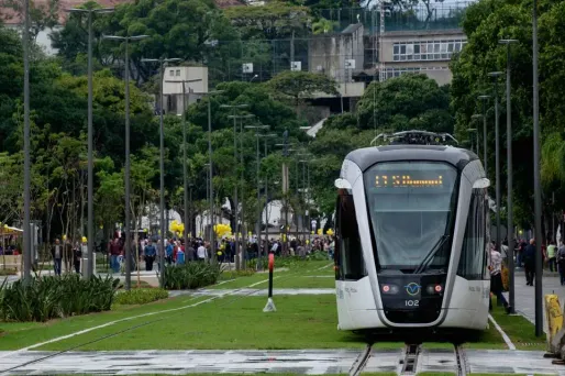 Le nouveau tramway de Rio, flambant neuf avant les JO.
