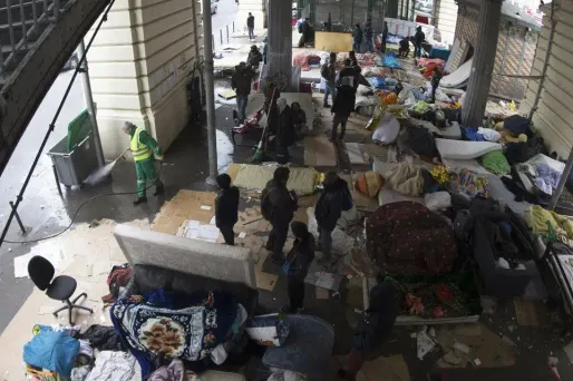 Un camp de migrants à Paris. Image d'illustration.