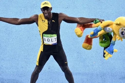 Une joie "boltienne" après le 100 m.