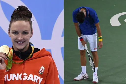 Des Jeux heureux pour la Hongroise Katinka Hosszu, malheureux pour Novak Djokovic.