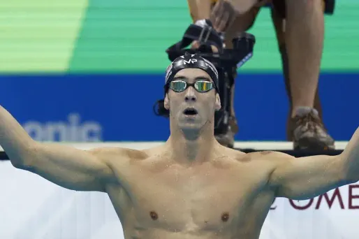 La joie de Michael Phelps, sacré pour la 21ème fois aux Jeux.
