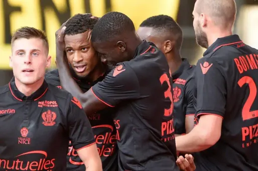 La joie des Niçois sur l'unique but du match.