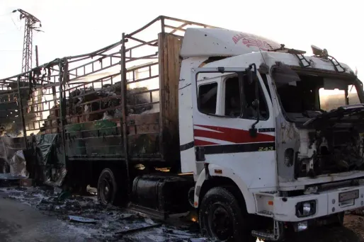 Un convoi humanitaire a été attaqué lundi près d'Alep, en Syrie