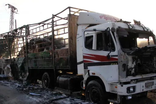 camions, aide humanitaire, Syrie crédit : Omar haj kadour / AFP - 1280