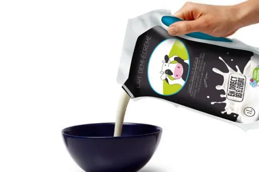 La poche d'un litre est vendue 94 centimes d'euro.