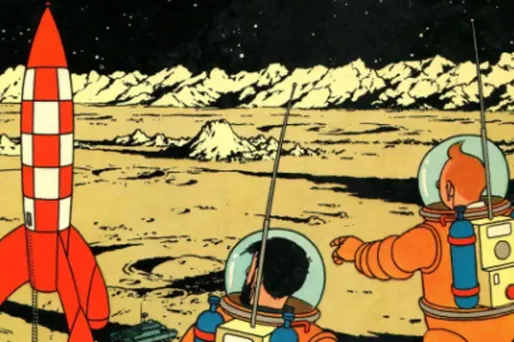 Hergé a écrit On a marché sur la Lune en 1954.