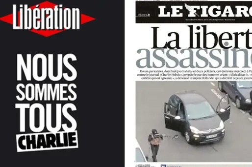 "Non", "Face à la barbarie", la presse rend hommage à Charlie Hebdo