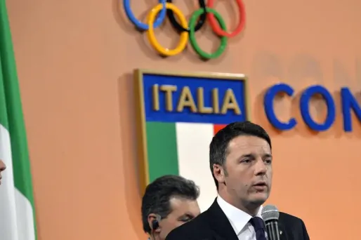 Matteo Renzi lors de l'annonce de la candidature de Rome.