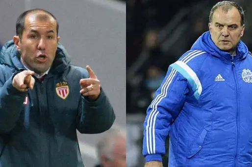Leonardo Jardim, à gauche, et Marcelo Bielsa, à droite, ne remporteront pas le trophée de meilleur entraîneur de Ligue 1 cette saison.