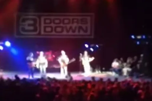 Un rockeur prend à partie un homme violent en plein concert