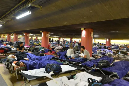 Des réfugiés à Salzbourg, en Autriche.