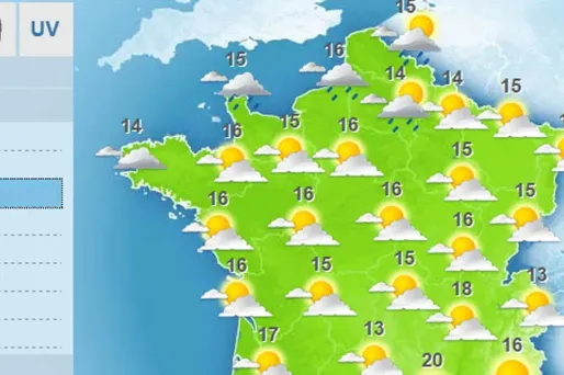 Capture d'écran Météo France
