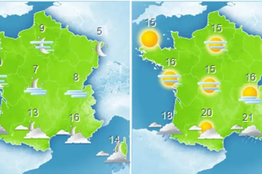 La météo du lundi 12 octobre : soleil timide et légères pluies dans le Sud